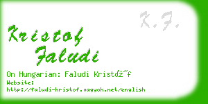 kristof faludi business card